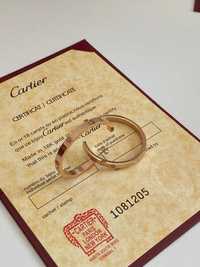 Cercei Cartier LOVE aur roz 750 Diamond
