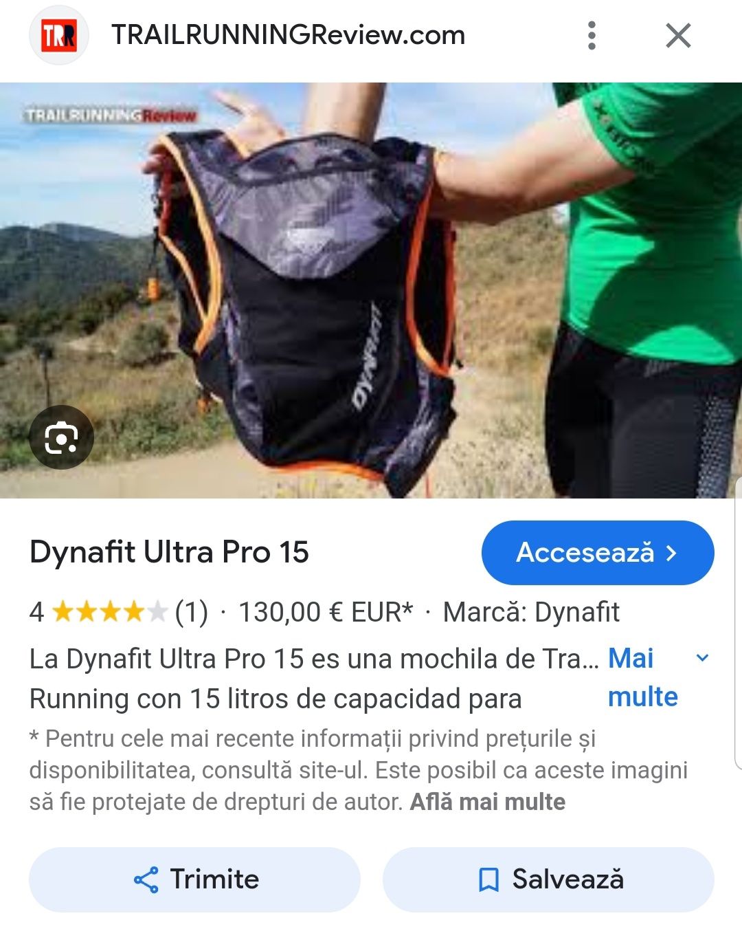 Rucsac alergare DYNAFIT Ultra Vert 4, rucsac hidratare, Running