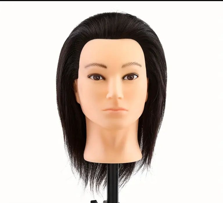 Мъжки тренировъчна глава за прически с стойка за маса