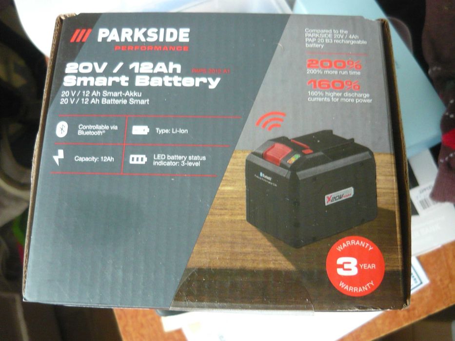 Acumulator baterie Parkside 12 Ah smart 20 V Performance bluetooth