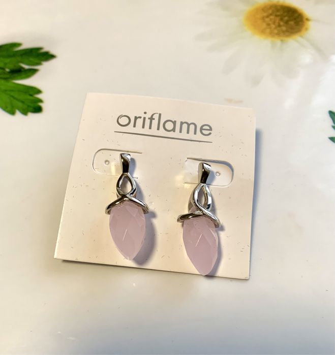 Комплект украшений розовый кварц