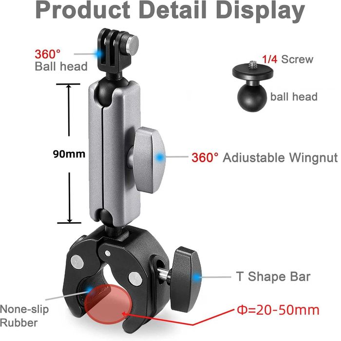 Clema prindere ghidon bicicleta trotineta motocicleta GoPro / Insta360