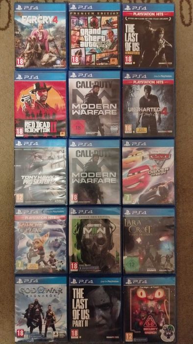 Play Station 4 Slim + 2 джойстика + 16 игри