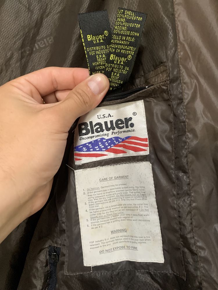 Geaca Blauer cu puf si blana naturala de raton size M de dama