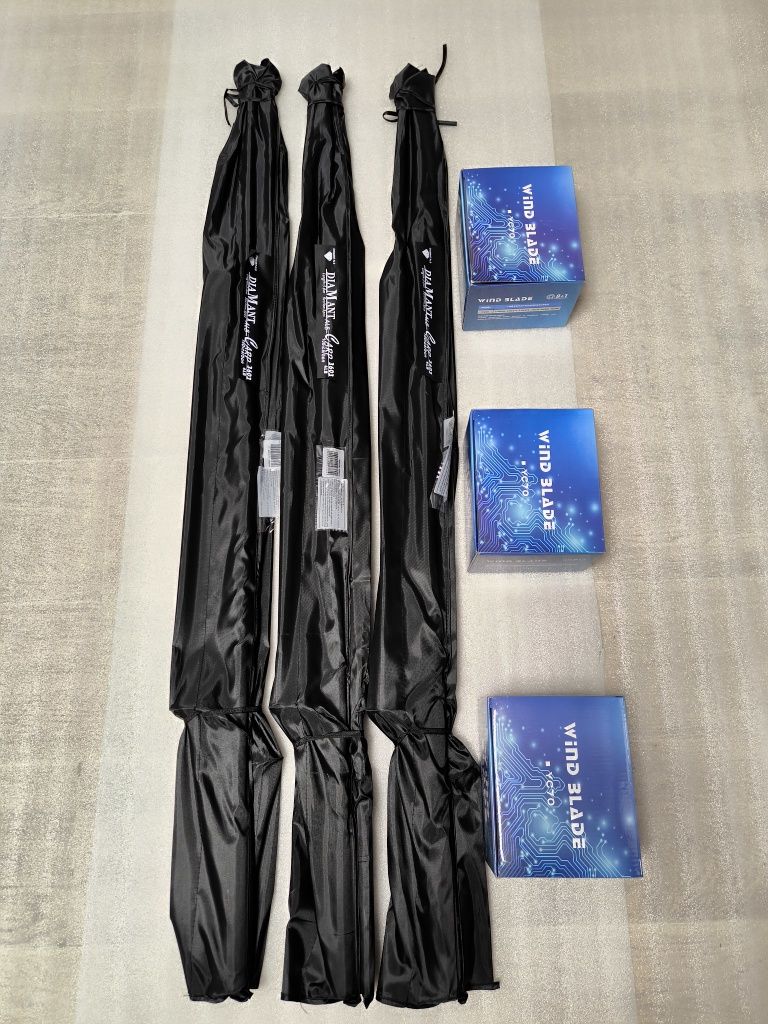 SET 3 Lansete DIAMANT ALB 3.60m 4.0LBS 3 tronsoane + 3 Mulinete YC7000