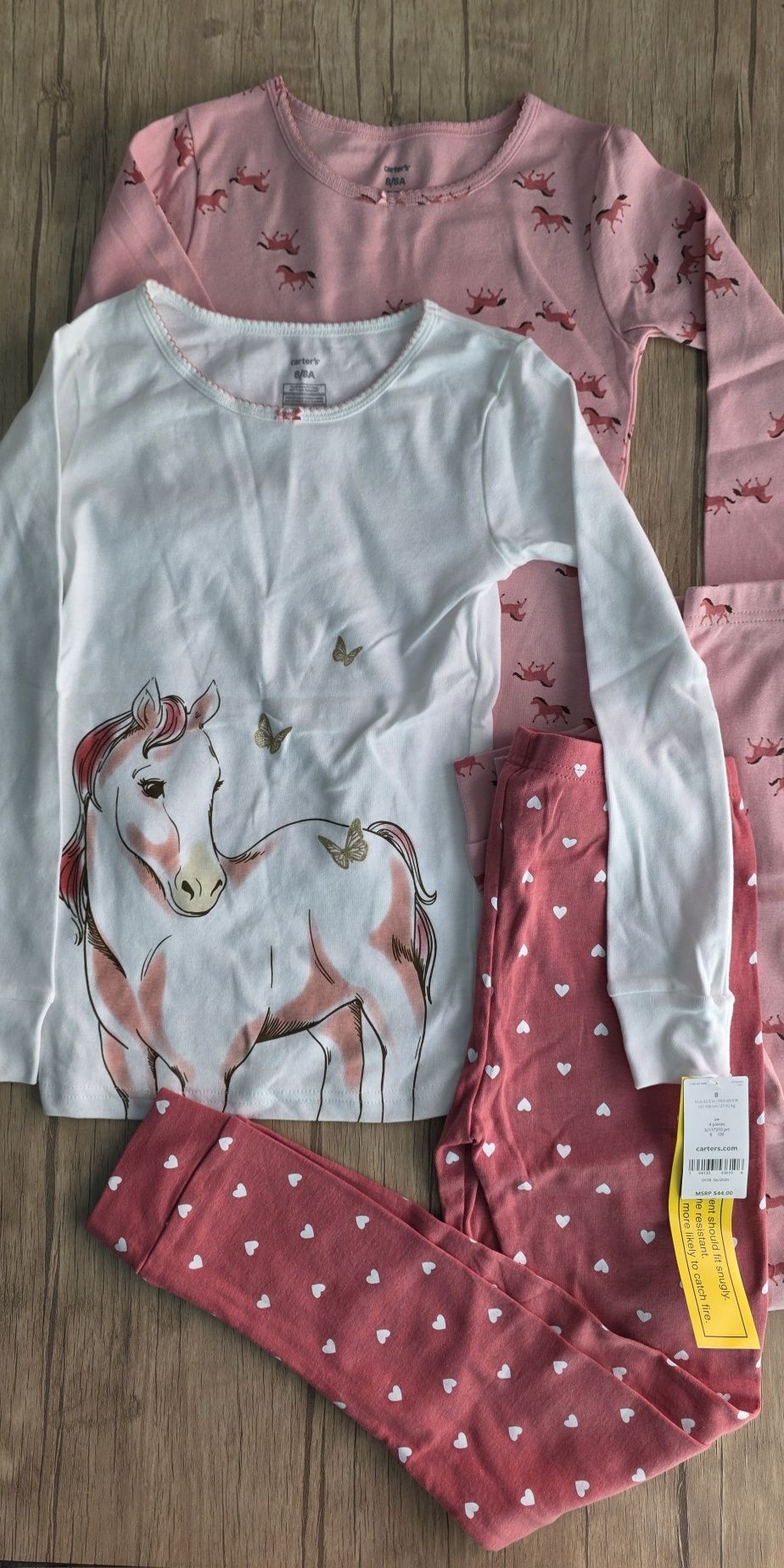 Новые комплекты пижамы Carters, размеры  7 и 8, рост 122/131/136 см