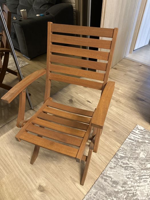 Scaune de lemn de gradina 4 bucati