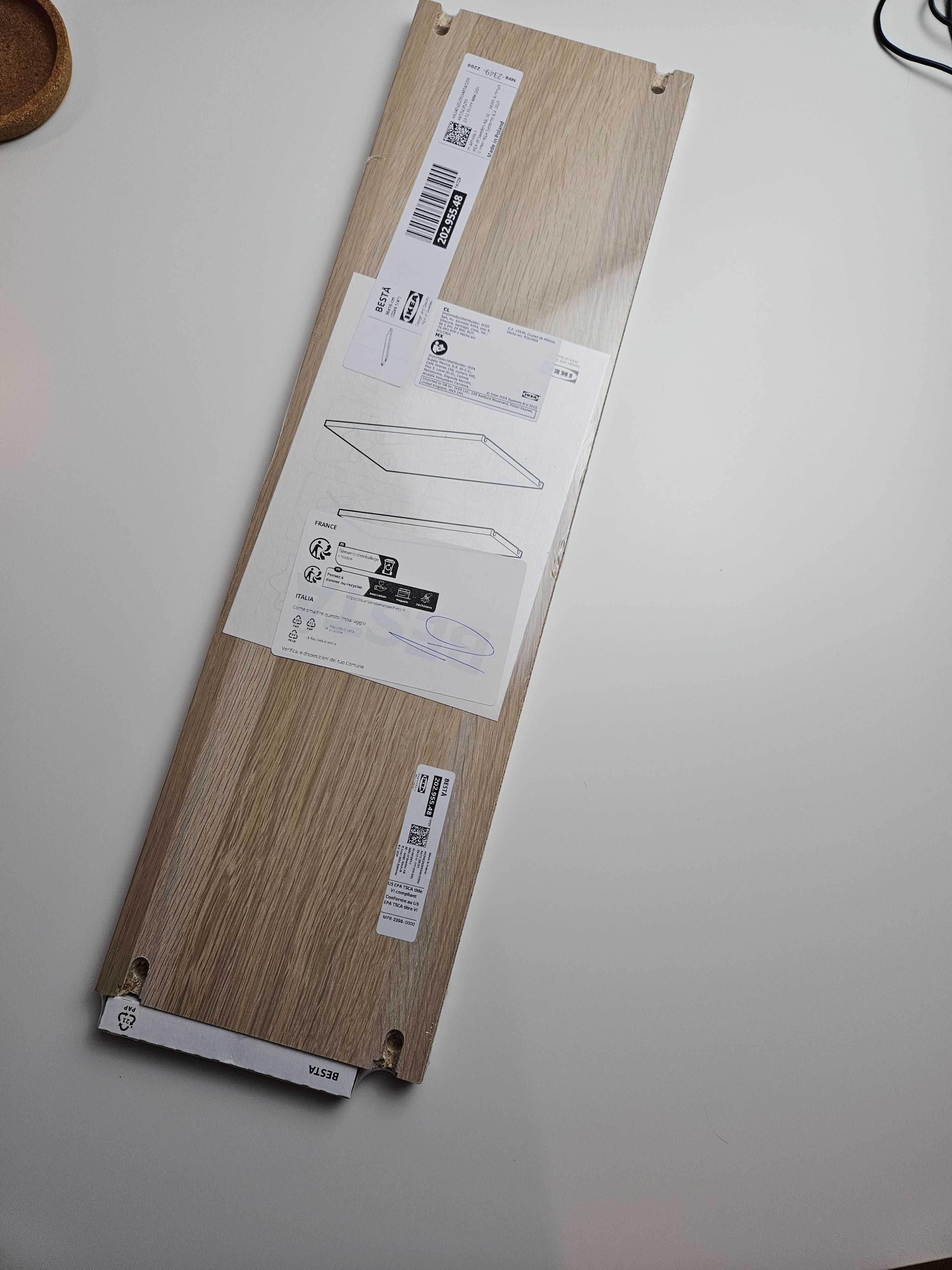 Vand polita IKEA Besta, aspect stejar antichizat, 56x16 cm (1 buc.)