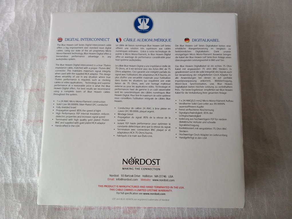 Cablu inrerconect Nordost  blue haven  1,5m