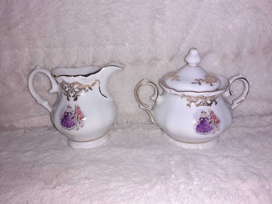 Set cafea portelan frantuzesc desen baroc