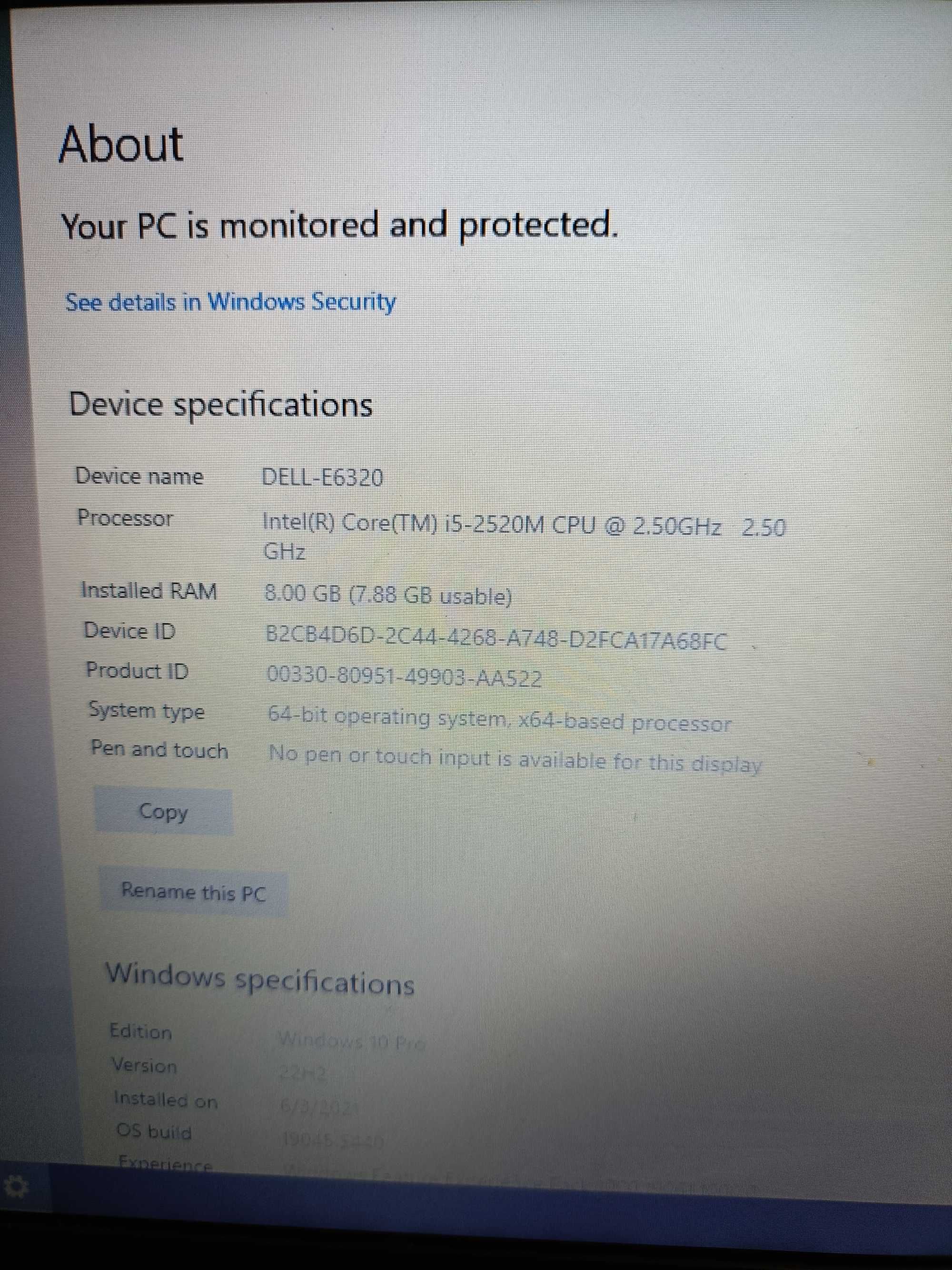 DELL Latitude E6320 13.3 inchi; Procesor I5; 8 GB RAM; SSD + HDD