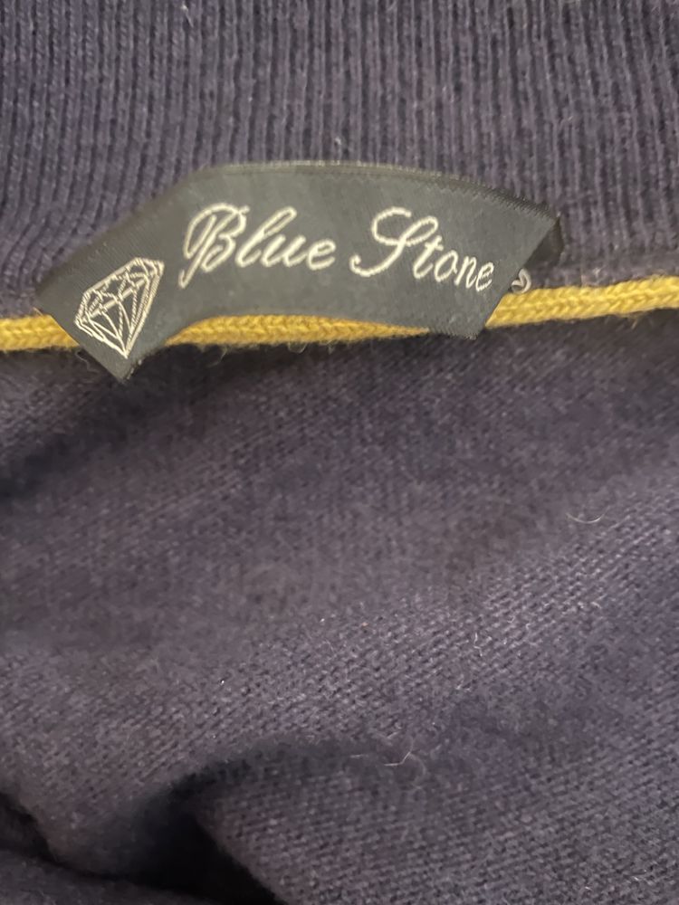 Jerseu barbati lana merino si cashmere Blue Stone L/XL