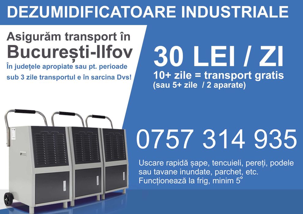 Dezumidificator Profesional de Închiriat, inchiriere dezumidificatoare