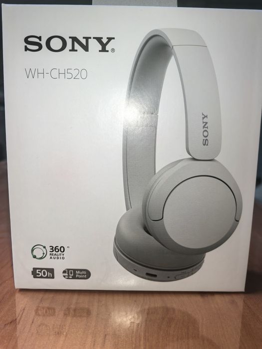 Безжични слушалки с микрофон Sony - WH-CH520, бели