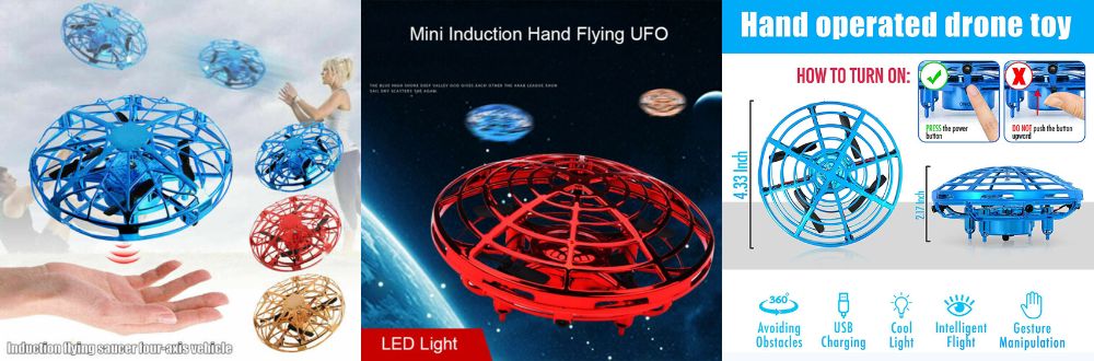 Mini drona OZN disc zburator. Senzor infrarosu. Noua ambalata!