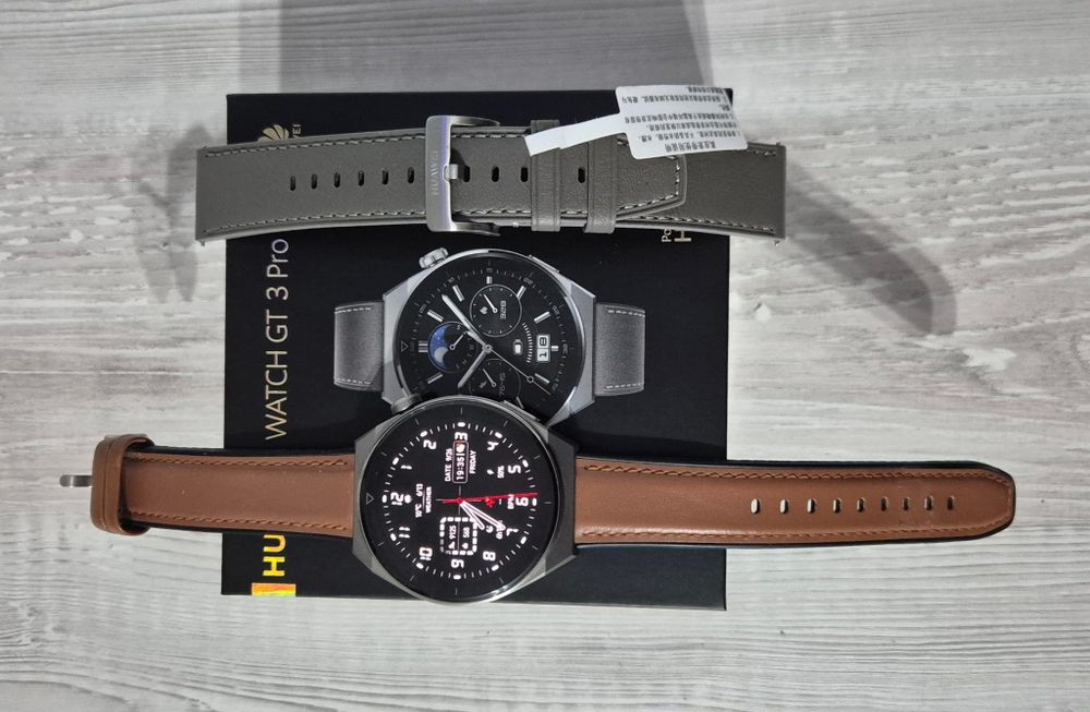 HUAWEI WATCH GT 3 Pro 46mm carcasă Titanium, curea piele Gray