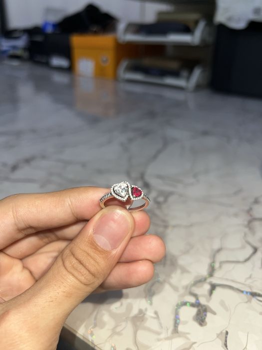 Кольцо Pandora оригинал с сердечками