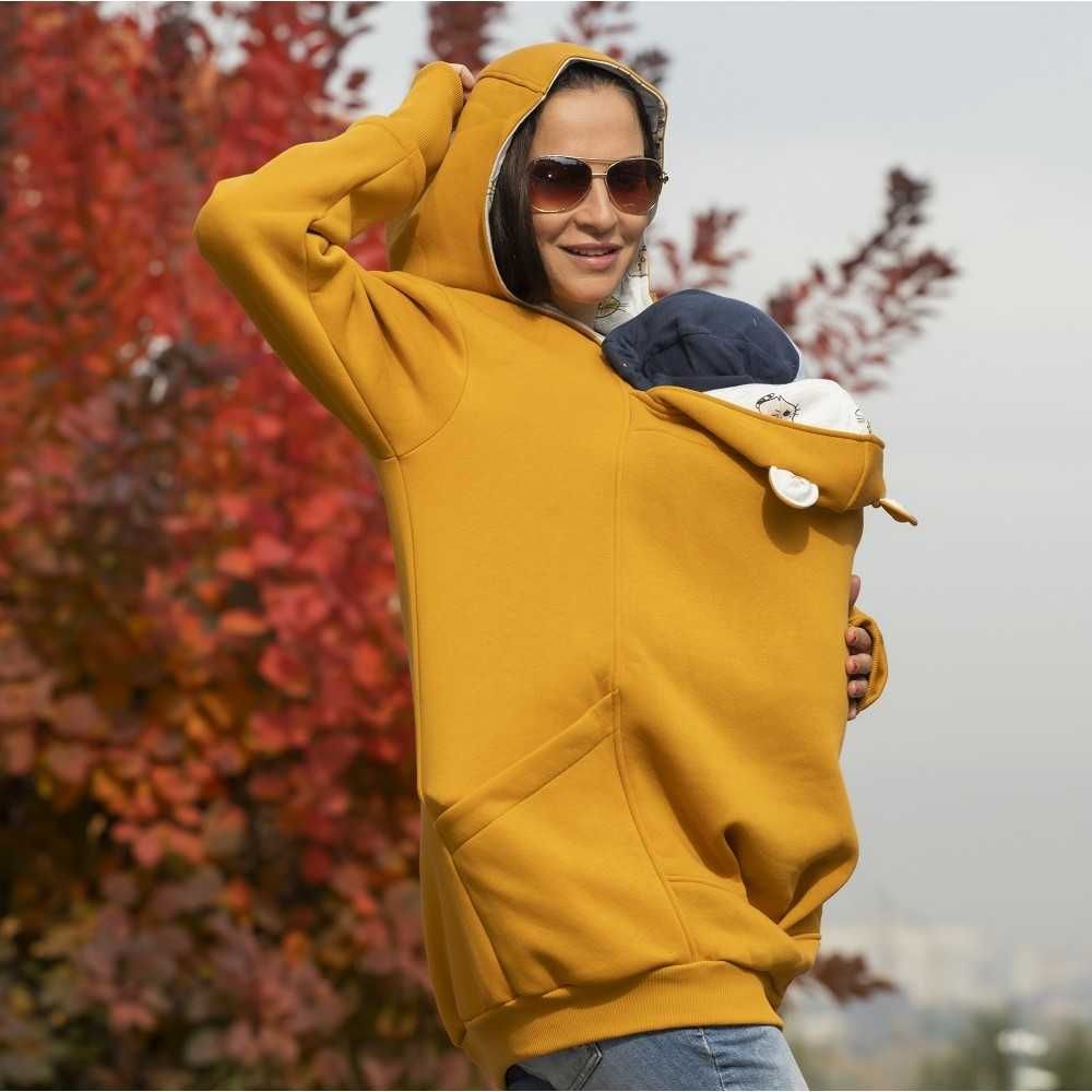 Разпродажба | Памучен суитшърт за бебеносене Simply - MUSTARD