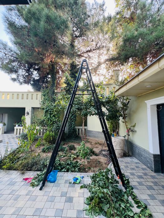 Лестница телескопическая в аренду. Нарвон ижарага. Стремянка.