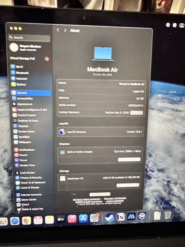 Macbook Air M4 24GB RAM 512GB SSD