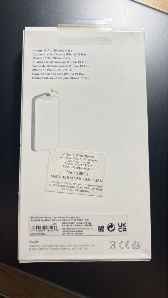 Husa silicon Iphone 13 Pro, originala, neagra