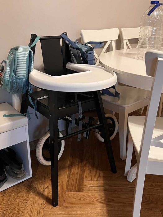 Scaun copii cu tavă, luat masa, Ikea, lemn masiv, pret achizitie 350