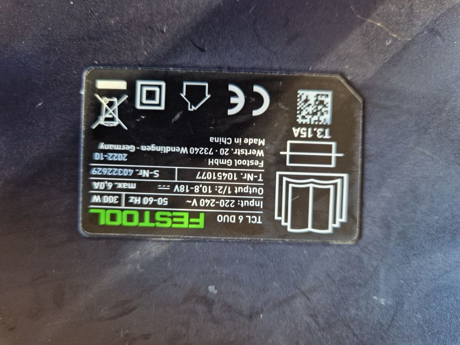 Festool TCL 6 , TCL 6 DUO - incarcator ( sursa )