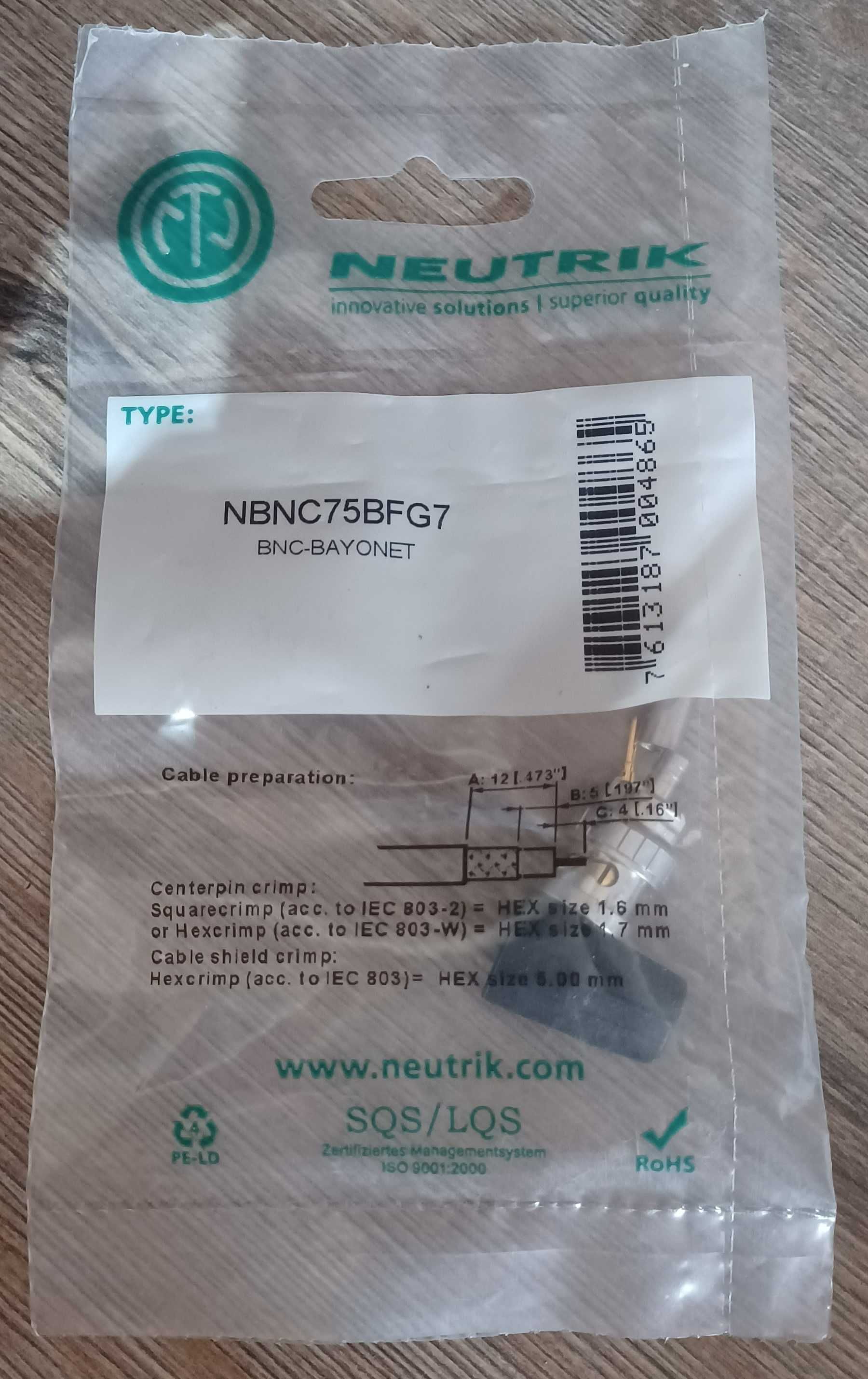 Conector BNC Neutrik NBNC75BFG7