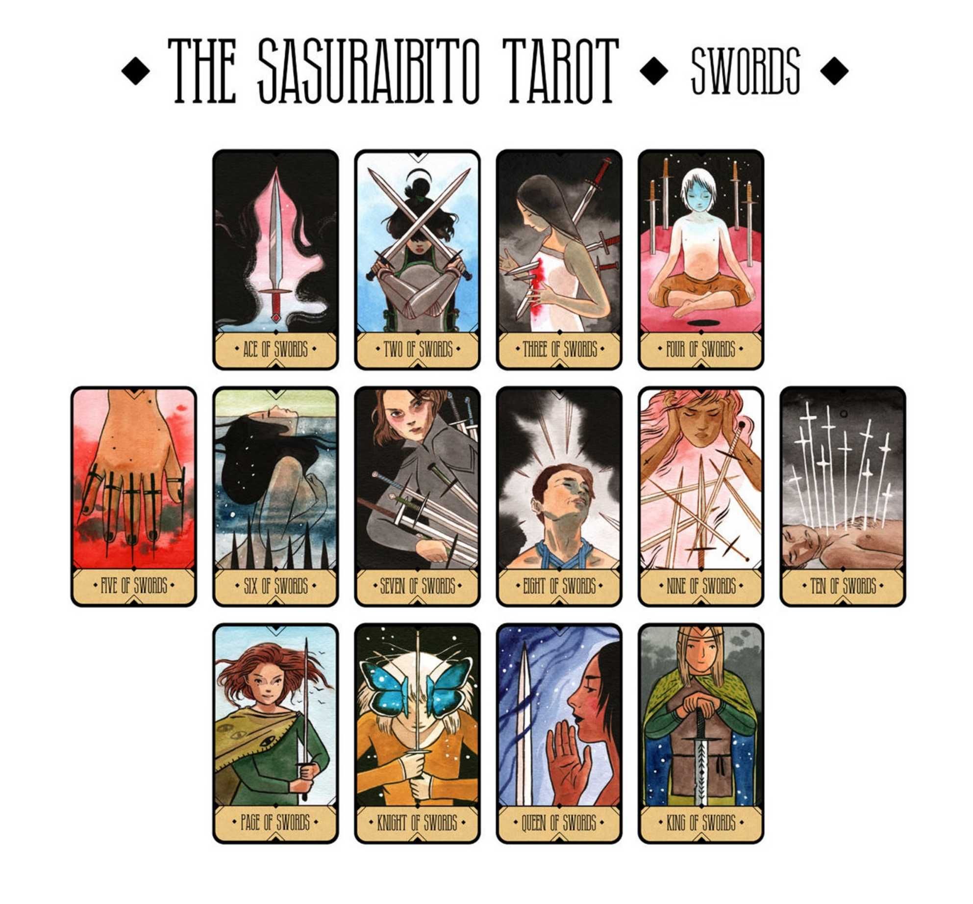 Таро карти: Anima Mundi Tarot & Sasuraibito Tarot, 7х12см,кутия,книжка