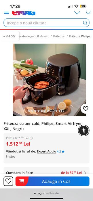 Philips Airfryer XXL Smart – cu accesorii originale, stare bună