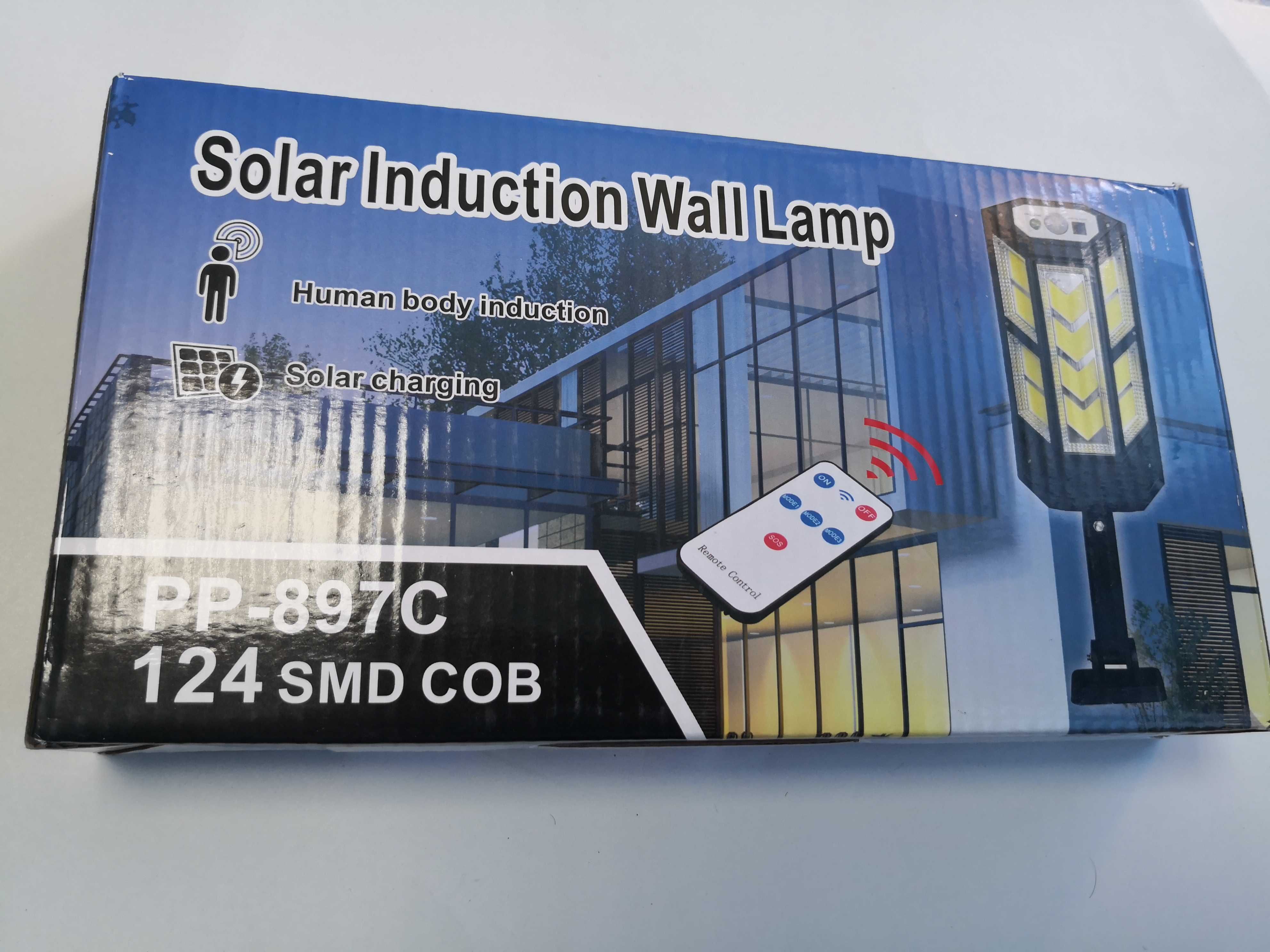 Lampa solara cu 124 led cob si telecomanda