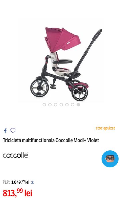 Tricicleta multifunctionala Coccolle Modi+ Violet
