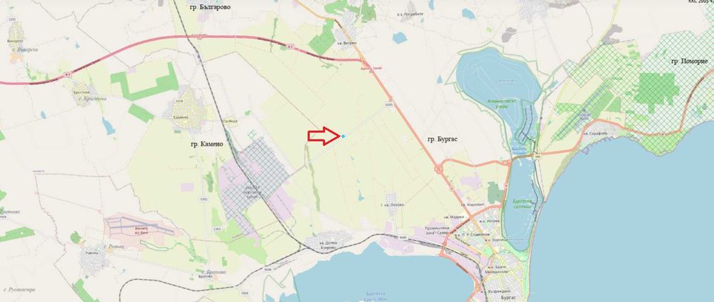 Имот 6684кв.м., с 90 метра лице на пътя от ”Джъмбо” за ”Лукойл Бургас”
