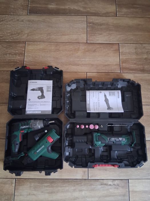 Parkside:Filetanta rigips 20 v si polizor drept 20v