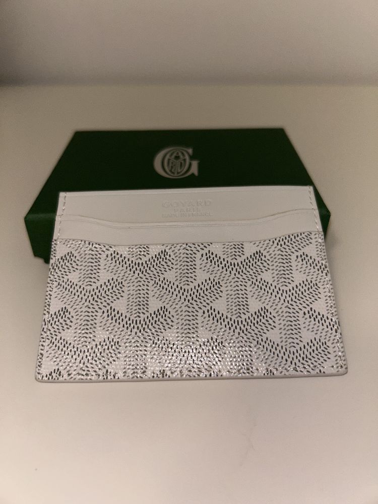 Portcard Cardholder Goyard Piele Alb