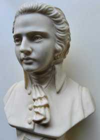 Figurină Mozart, Lățime 7 cm, Înălțime 11 cm, Greutate 219 g