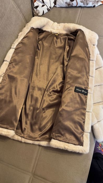 #101 Палто от норка.XL.Визон.Яке от норка.Естествена кожа с косъм.