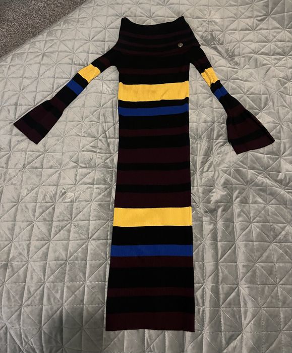 Дамска многоцветна дълга рокля