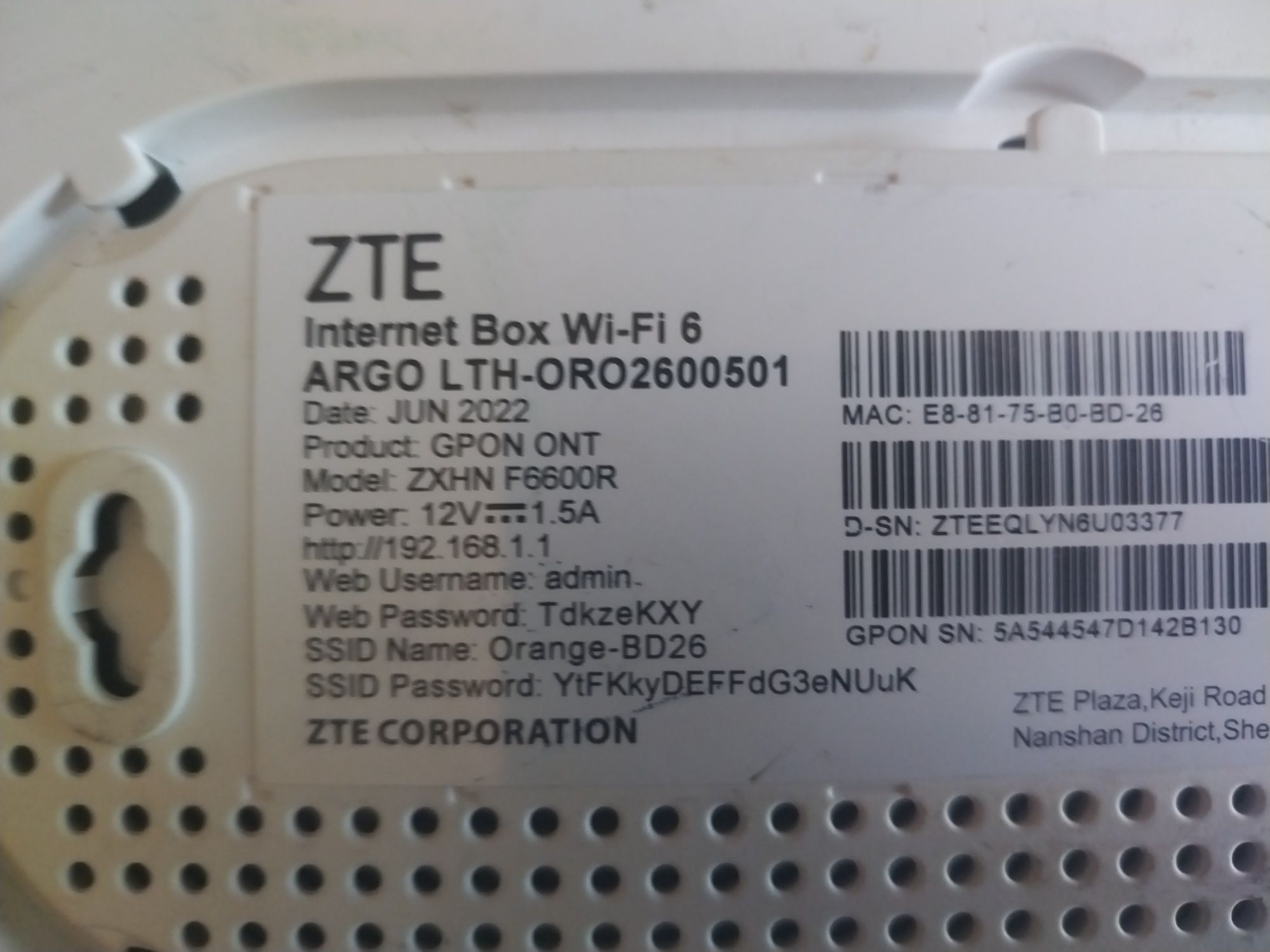 Router wireless ZTE wi fi 6