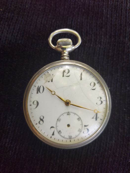 12 ceas buzunar Germania, perfect funcțional, 49 mm,lipsa secundar