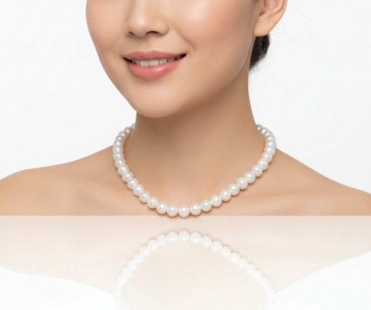 Жемчужное ожерелье бижутерия 43 см классика