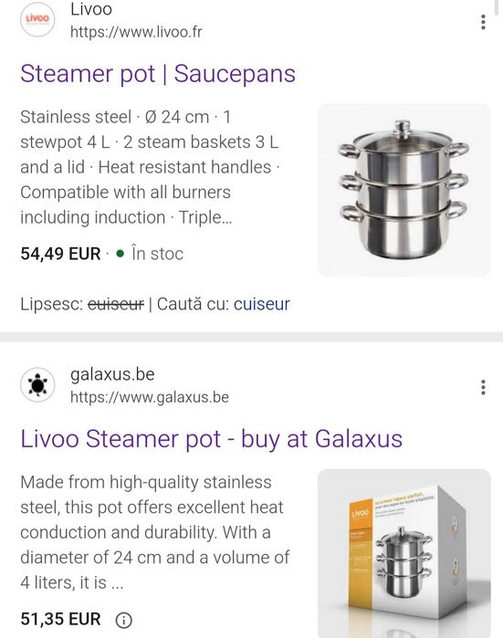 Oale pt gatit la abur