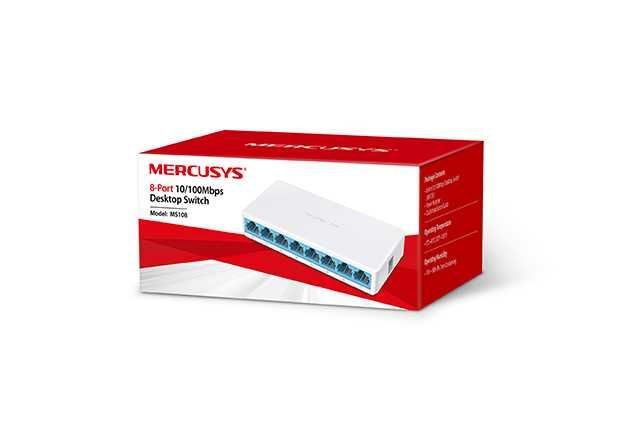 Hub switch Mercusys MS108 8-портовый настольный коммутатор/хаб 10/100