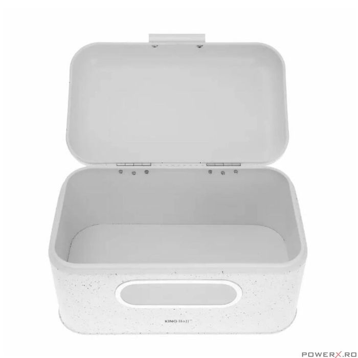 Cutie pentru paine, din oțel, alb marmorat, KingHoff