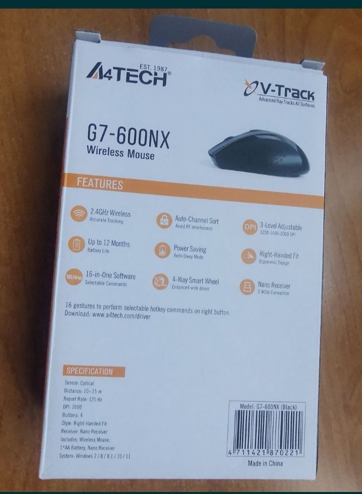 Mouse A4Tech V-TRACK G7-600NX-