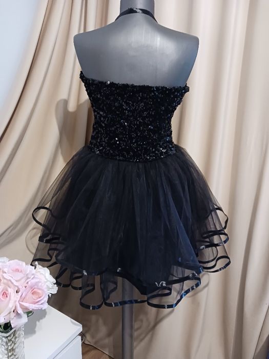 Rochie eleganta de ocazie  tull si paiete