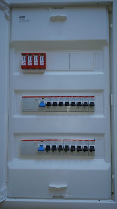 Tablou electric echipat ABB, noi, pe COMANDA, AFDD RCBO, RCCB, SPD