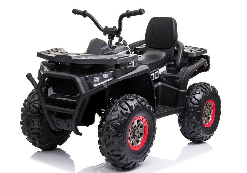 ATV electric pentru copii BJ607 12V 90W cu Scaun Tapitat #Negru