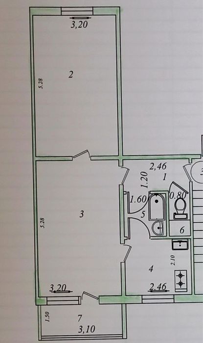 Чиланзар-8, 2х-комнатная квартира 2/1/4 (ор.Катартал)