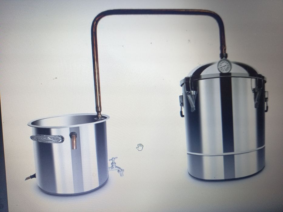 Cazan Țuică din inox alimentar + cupru  50 L compet cu răcitor